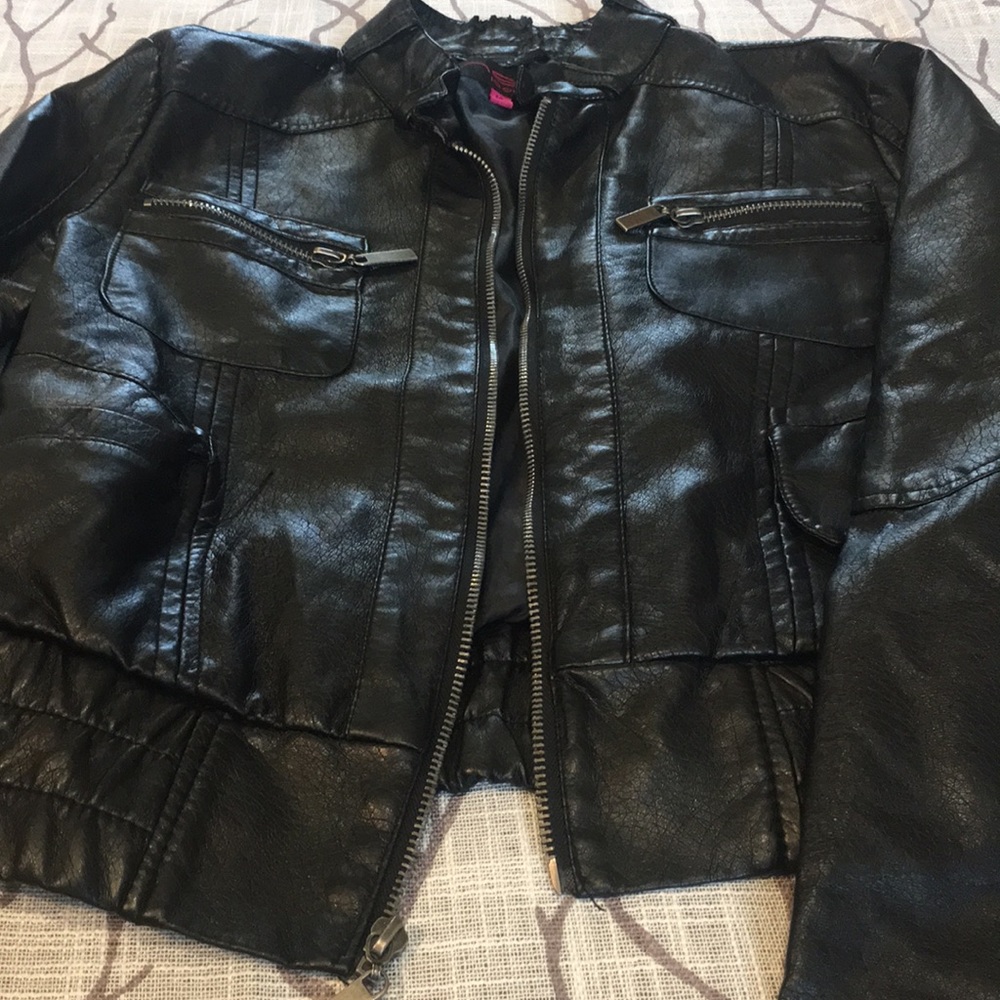 Black Faux Leather Jacket - Picture 2 of 4